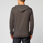 James Pinstripe Henley // Black + Grey (XL)