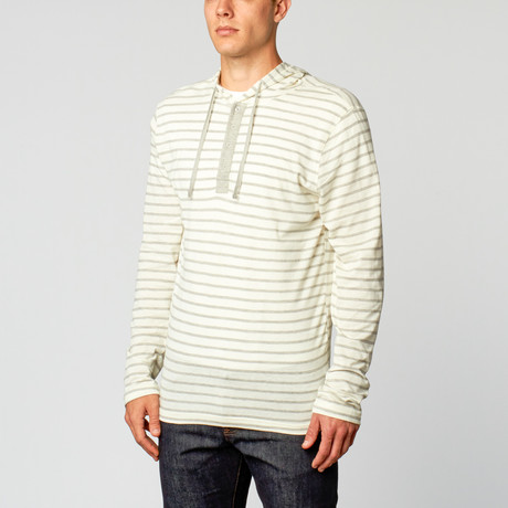 Super Lapel Henley // Grey + Cream (S)