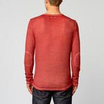Burnout Long-Sleeve Henley // Red (S)