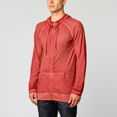 Burnout Zip Hoodie // Red (S)