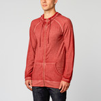 Burnout Zip Hoodie // Red (S)