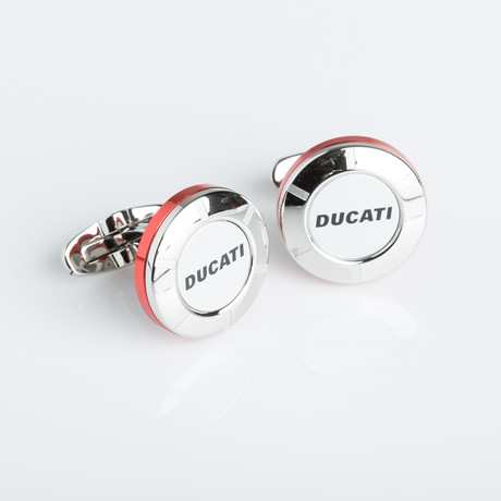 Cufflinks // Round + Ducati // Silver