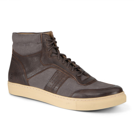 Concord High-Top Sneaker // Brown + Cream (US: 7.5)