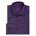 Justin Button Up Shirt // Purple Dobby Neat Graphic (M)