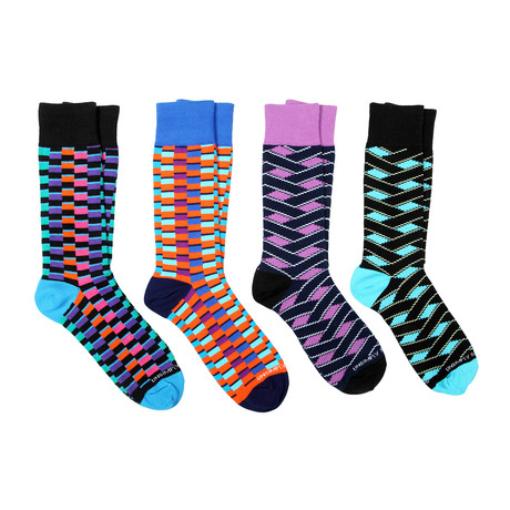 Dress Socks // Colorful Stripe Mix // Pack of 4