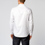 Shimmer Dress Shirt // White Checkered Satin (US: 18.5R)
