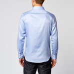 Solid Button Dress Shirt // Blue Textured Satin (US: 15R)