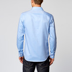 Textured Dress Shirt // Blue Satin (US: 16R)