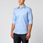 Textured Dress Shirt // Blue Satin (US: 15.5R)