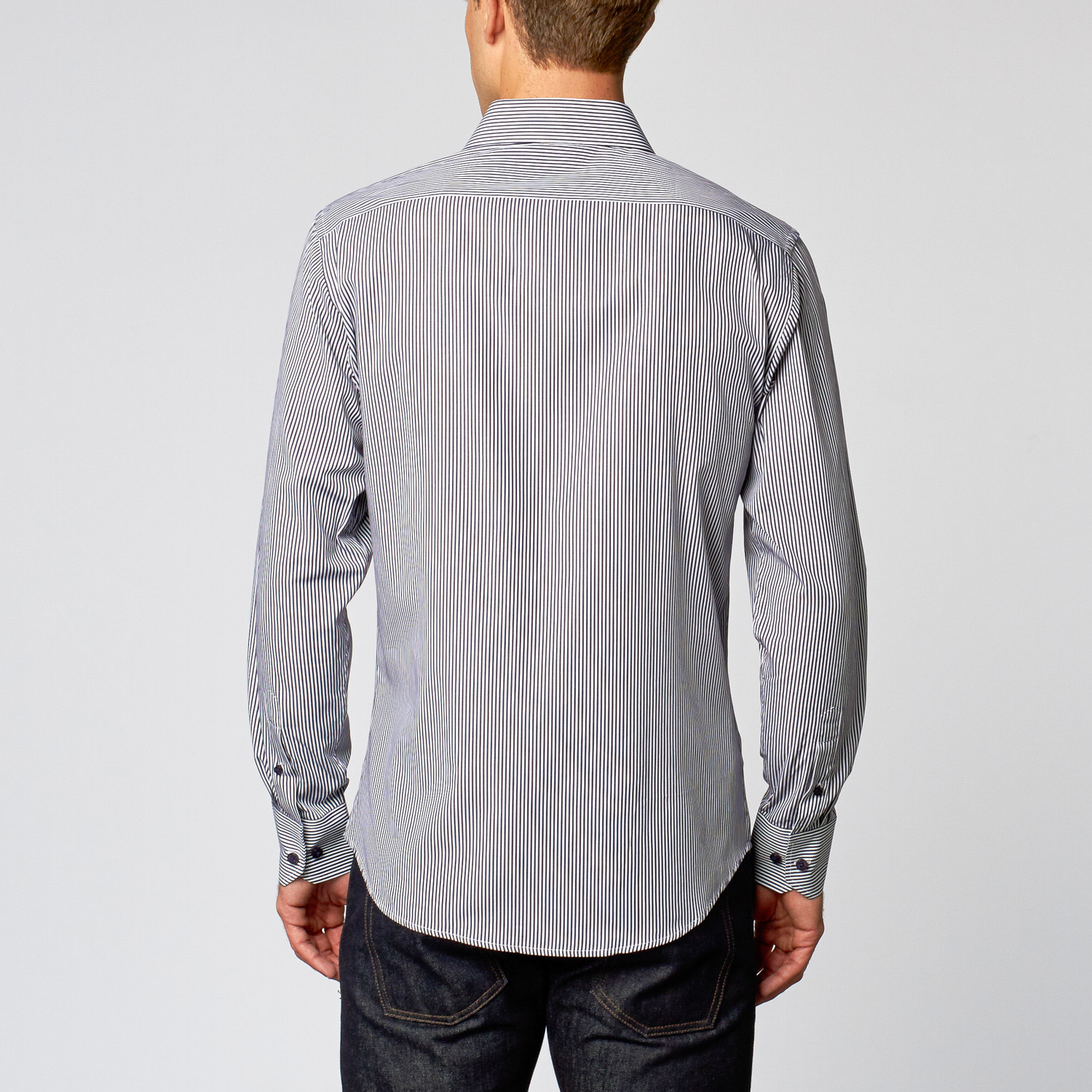 Classic Dress Shirt // Navy Stripe (US: 18R) - Slim Fit Shirting ...