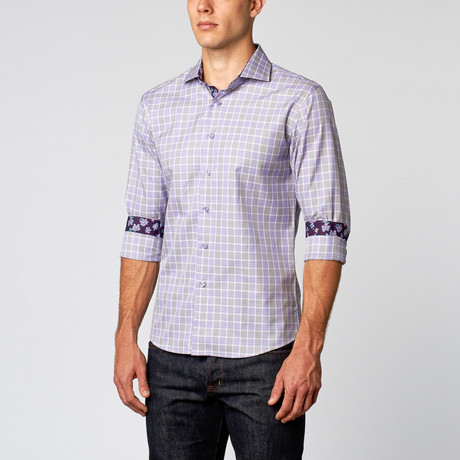 Glenn Plaid Dress Shirt // Purple (S)