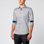 Modern Dress Shirt // Blue + Brown Plaid (XL)