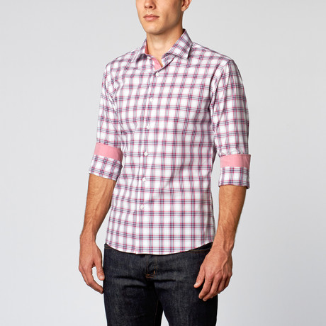 Casual Dress Shirt // Pink Multi Plaid (S)
