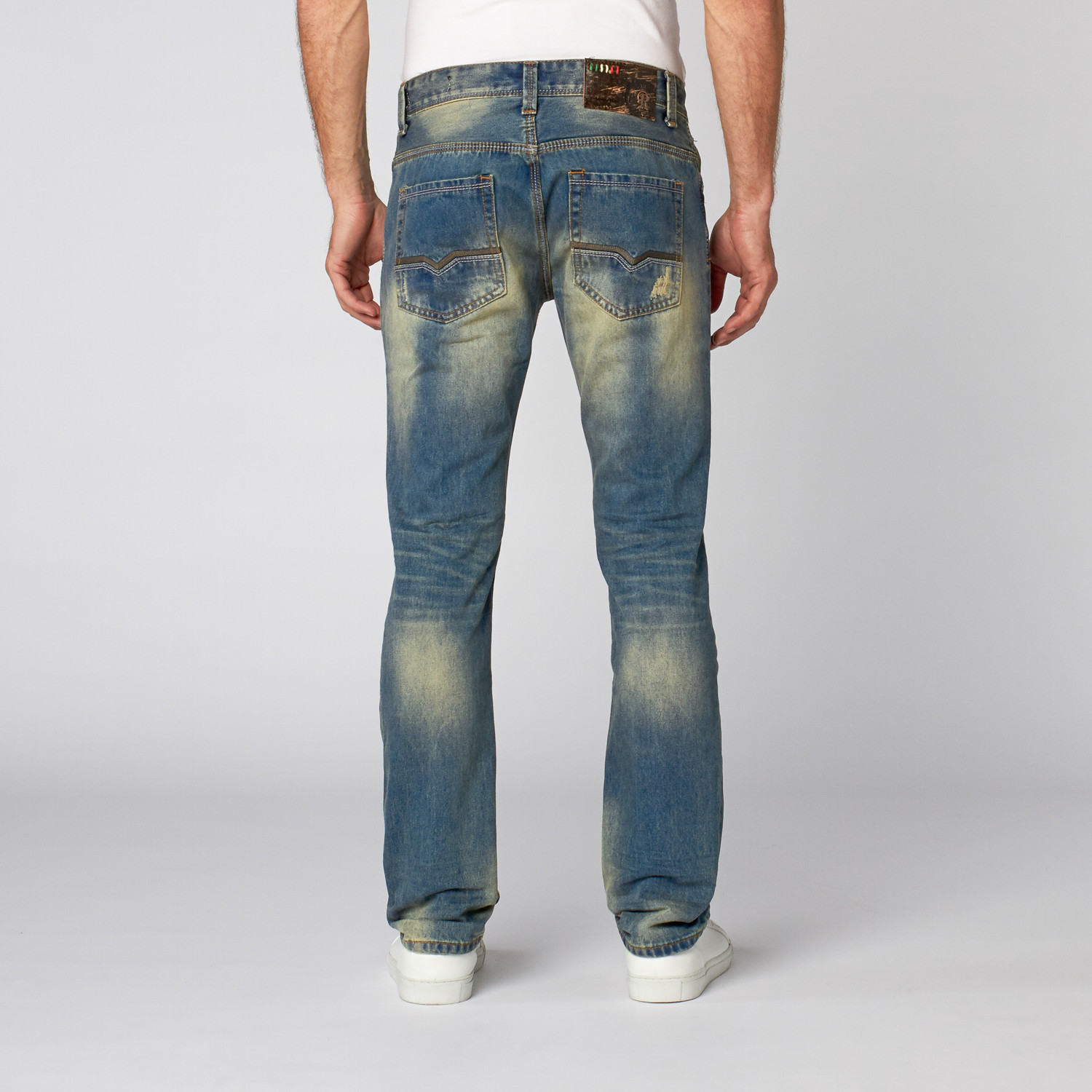 Slim Tapered  Washed Denim  Mid Blue Fade 30WX32L 