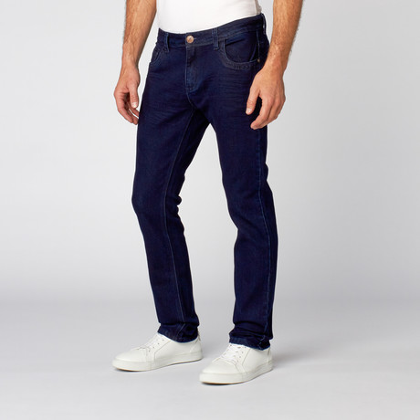 Slim Tapered Washed Denim // Solid Deep Navy (30WX32L)