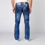 Slim Tapered Washed Denim // Top Acid Wash (30WX32L)