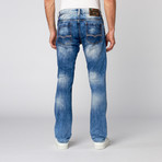 Slim Tapered Washed Denim // Light Acid Wash + Rips (34WX32L)