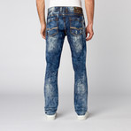 Slim Tapered Washed Denim // Acid Wash + Rips (34WX32L)