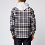 Hooded Flannel Shirt // Blue (L)