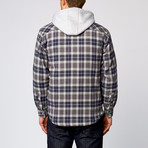 Hooded Flannel Shirt // Blue (2XL)