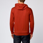 Hooded Fleece Jacket With Thermal Lining // Brick (2XL)