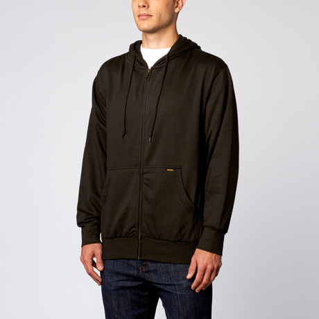 Hooded Fleece Jacket With Thermal Lining // Black (S)
