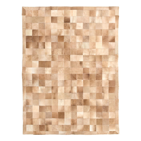 Cowhide Patch Beige + Light Brown Leather