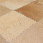 Cowhide Patch Beige + Light Brown Leather