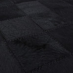 Cowhide Patch Black Leather (4'10" x 6'7")