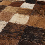 Cowhide Patch Brown + Cream Leather