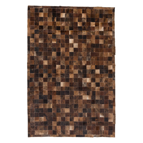 Cowhide Patch Medium + Dark Brown Leather