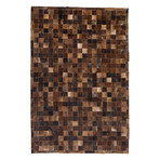 Cowhide Patch Medium + Dark Brown Leather