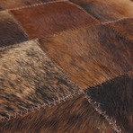 Cowhide Patch Medium + Dark Brown Leather