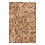 Cowhide Patch Light Brown Leather Rug