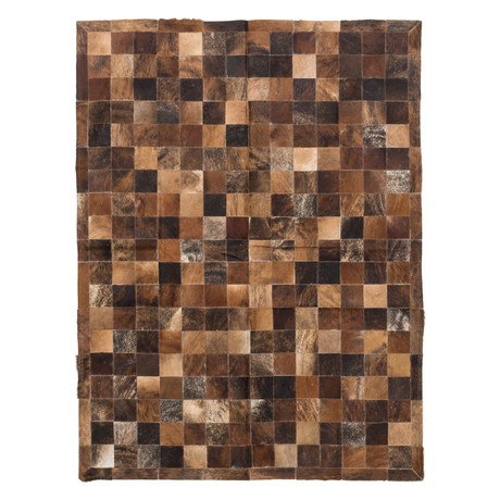 Cowhide Patch Brown Leather