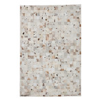 Cowhide Patch Cream Leather Rug