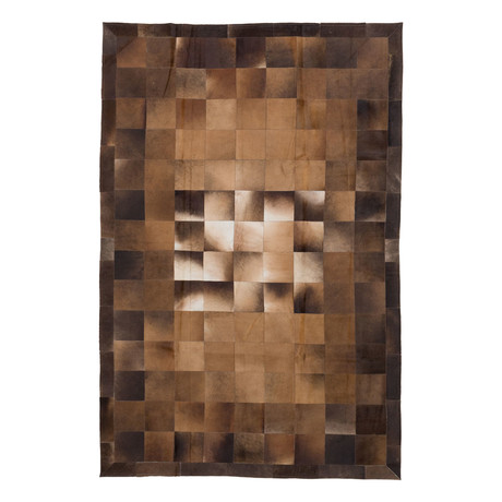 Cowhide Patch Dark Brown + Light Brown Leather