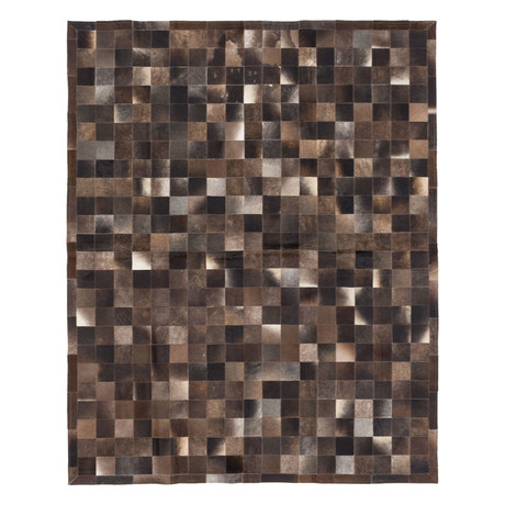 Cowhide Patch Dark Brown Leather