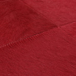 Cowhide Patch Dark Red Leather