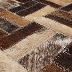 Cowhide Striped Patch Brown + Cream Leather