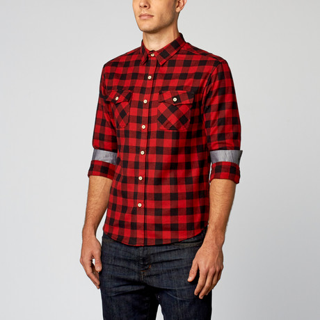 Long Sleeve Buffalo Flannel // Red (S)