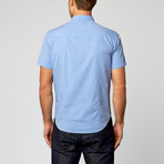 Short Sleeve Contrast Pocket // Light Blue Chambray (M)