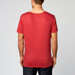 Slub Pocket Henley Tee // Red (M)