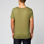 Slub Pocket Henley Tee // Green (2XL)