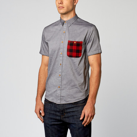 Short Sleeve Buffalo Flannel // Grey Chambray (S)