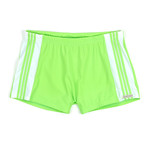 Freestyle Square Cut Swim Short // Lime Stripe (L)
