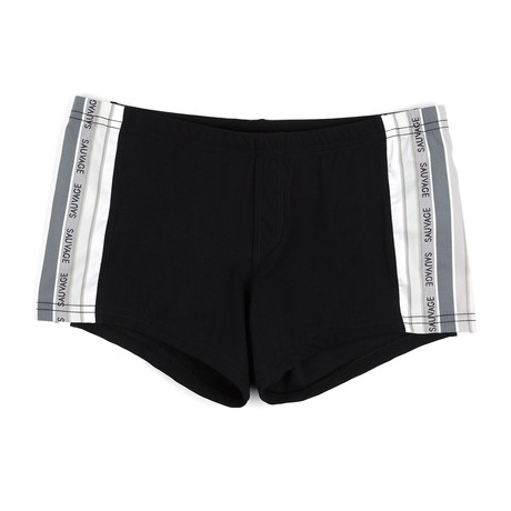 Square Cut Swim Short // Black (S)