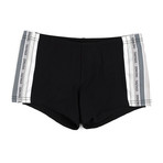 Square Cut Swim Short // Black (S)