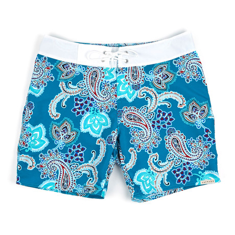 Island Board Short // Teal Paisley (S)