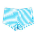 Texture Square Cut Swim Short // Turquoise (S)